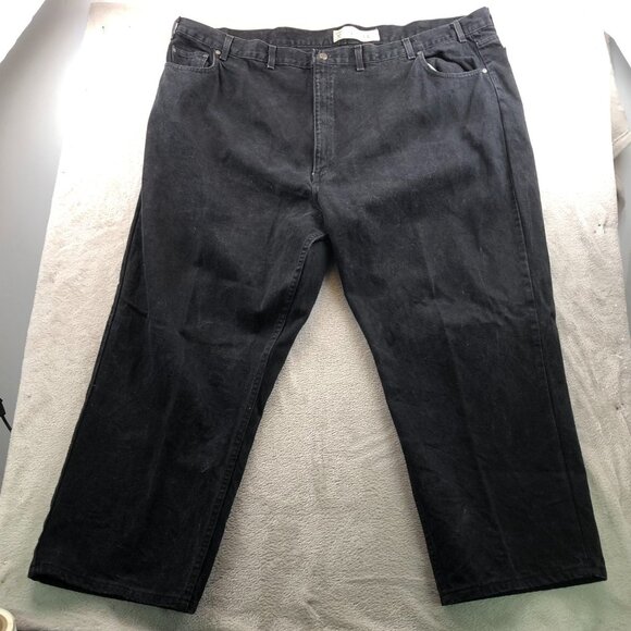 Arizona Mens Jeans Size 54 Loose Fit Straight Leg Black Denim Casual 100% Cotton - Picture 14 of 16